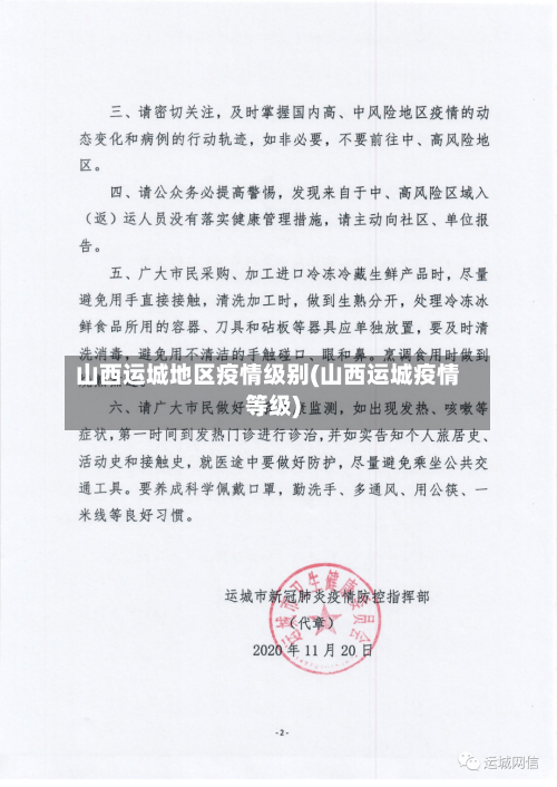 山西运城地区疫情级别(山西运城疫情等级)
