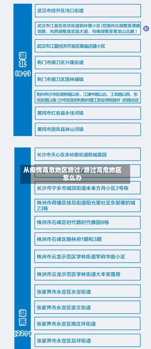 从疫情高危地区路过/路过高危地区怎么办
