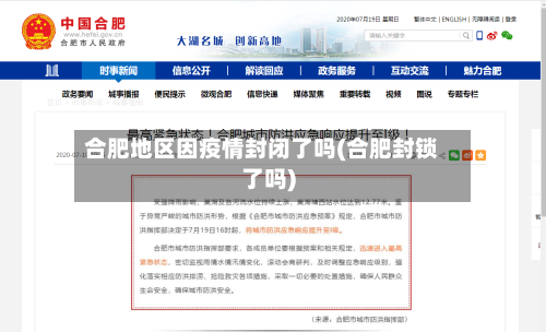 合肥地区因疫情封闭了吗(合肥封锁了吗)