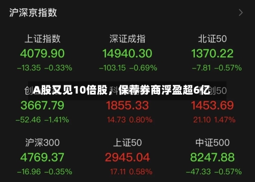 A股又见10倍股，保荐券商浮盈超6亿